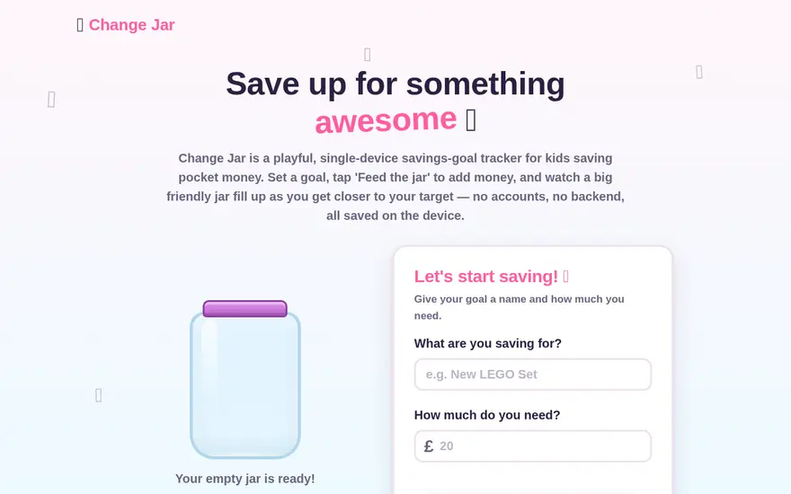 Screenshot of Change Jar