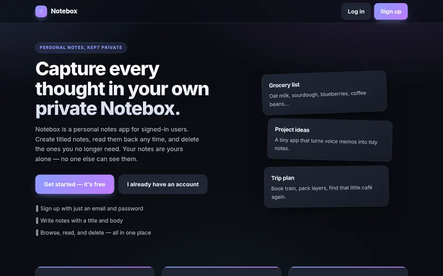 Screenshot of DNotes