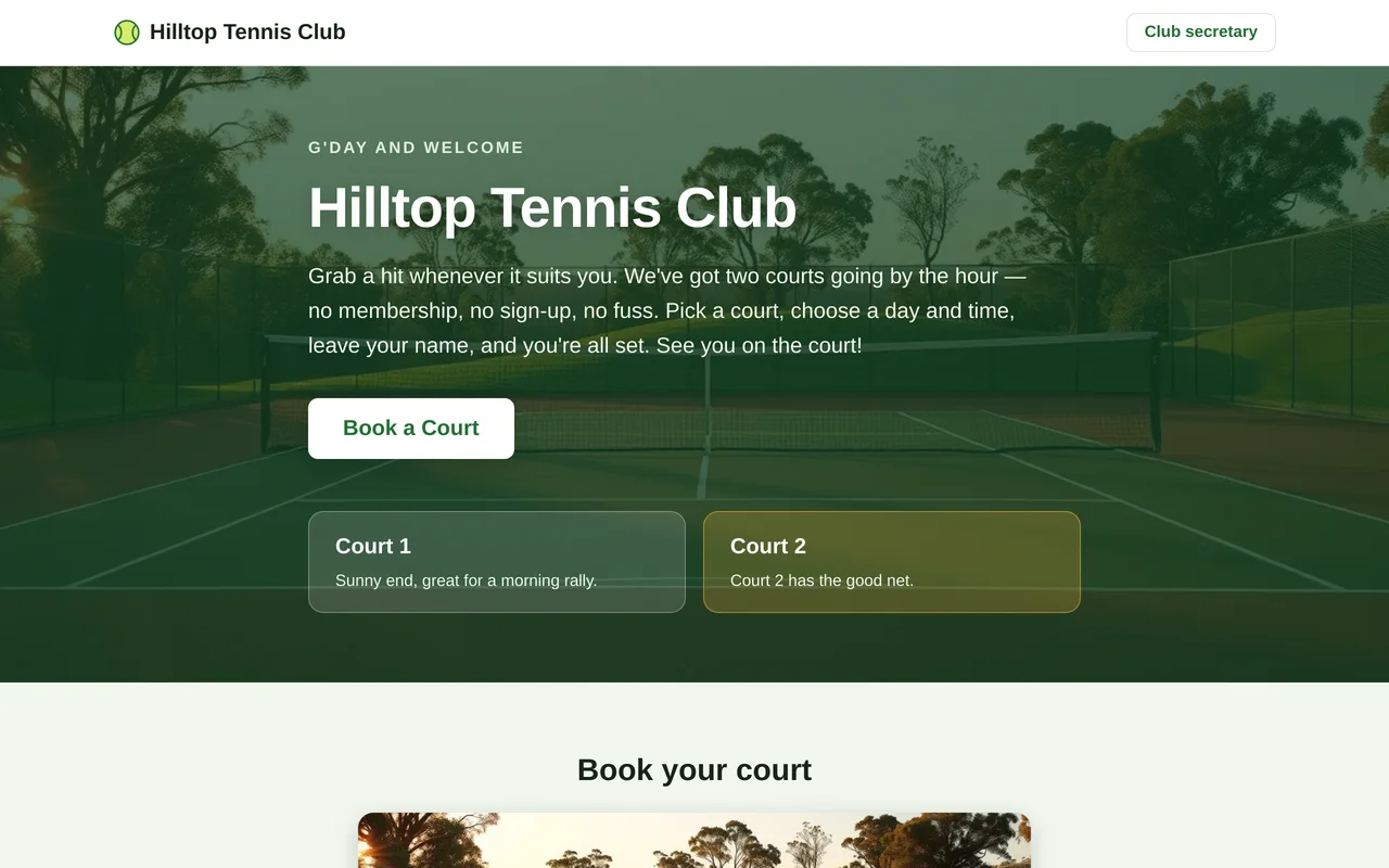 Screenshot of Hilltop Tennis Club