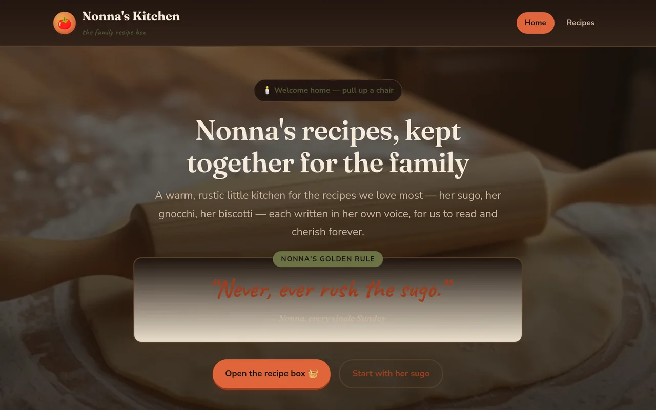 Screenshot of Nonna's Kitchen