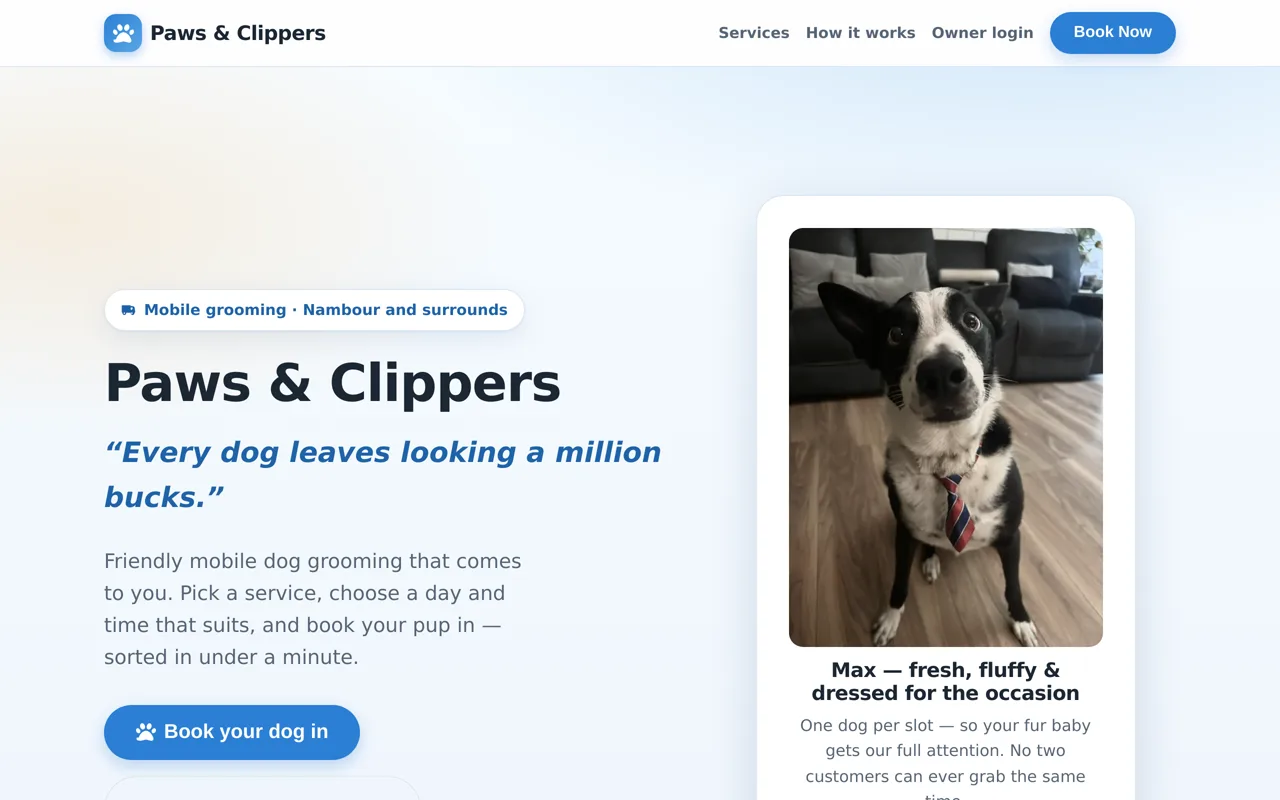 Screenshot of Paws & Clippers