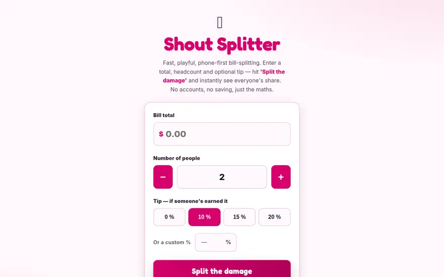 Screenshot of Shout Splitter