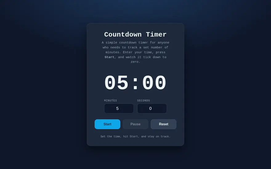 Screenshot of TinyTimer
